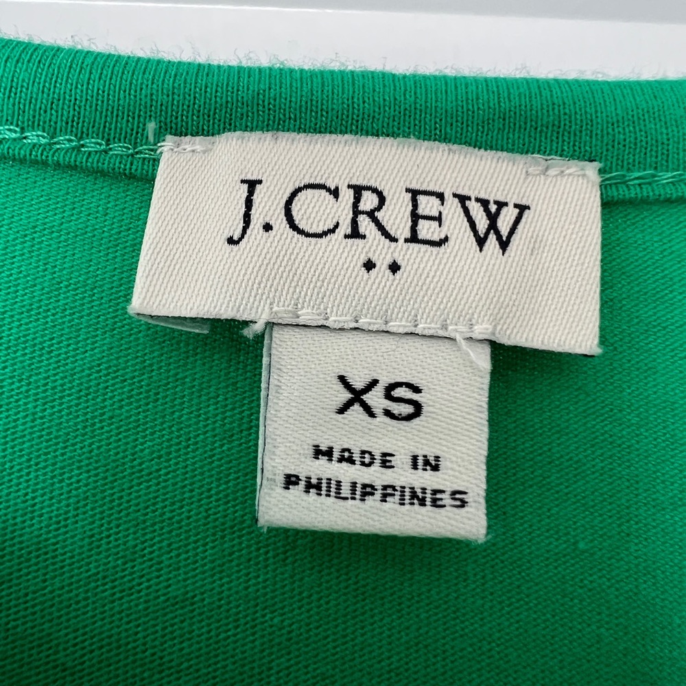 J Crew Green Eyelet Sleeve Knit Tiered Midi Dress Green - XS - Picture 4 of 6
